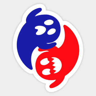 Yin Yang Ghosts Sticker